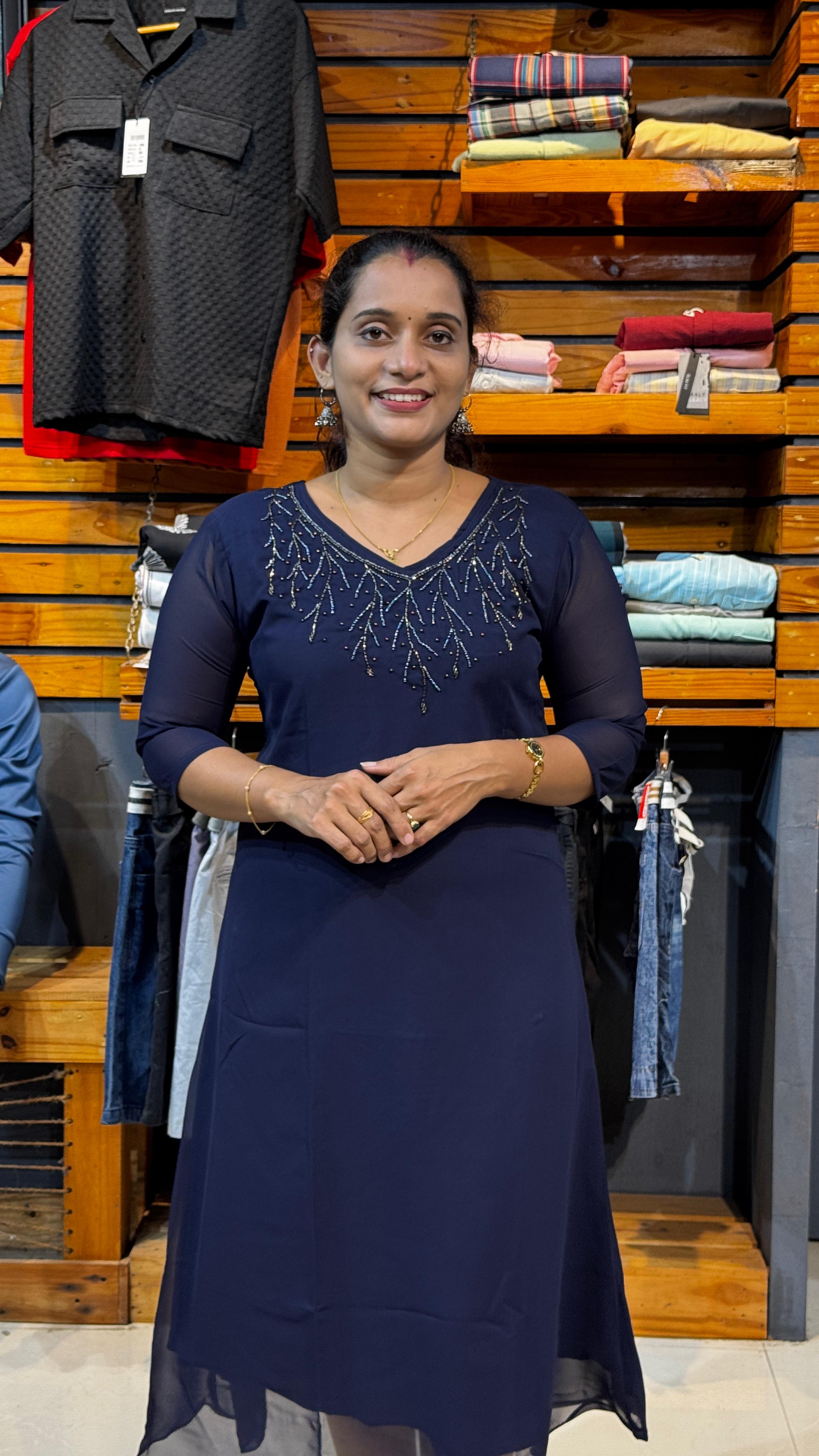 georgette hand work kurti olgh403 - Image 2