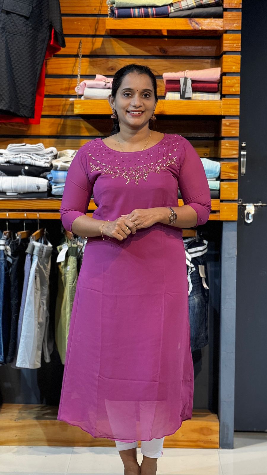 georgette hand work kurti olgh404 - Image 1