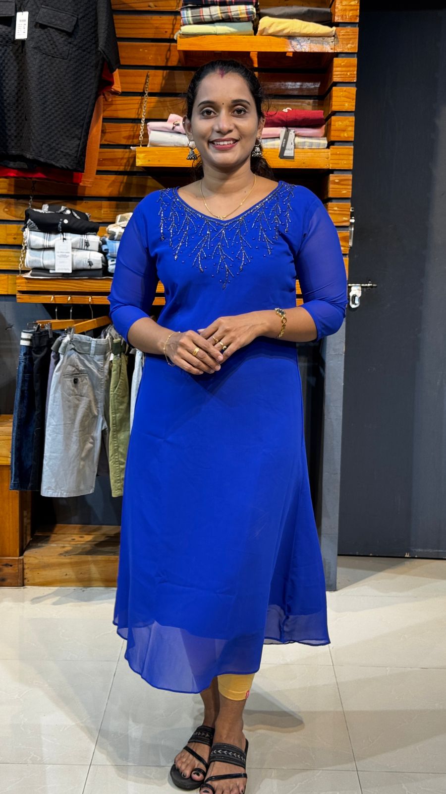 georgette hand work kurti olgh404 - Image 3