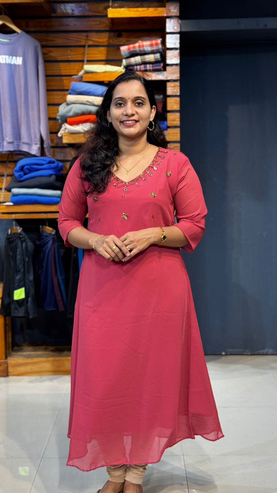 georgette hand work kurti olgh405 - Image 3