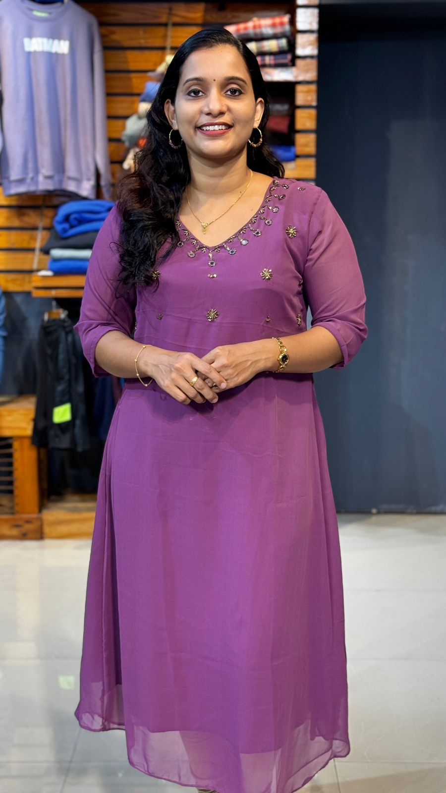 georgette hand work kurti olgh405 - Image 2