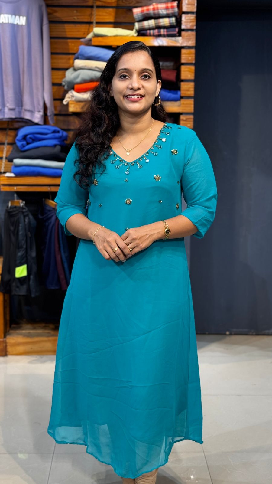 georgette hand work kurti olgh405 - Image 4