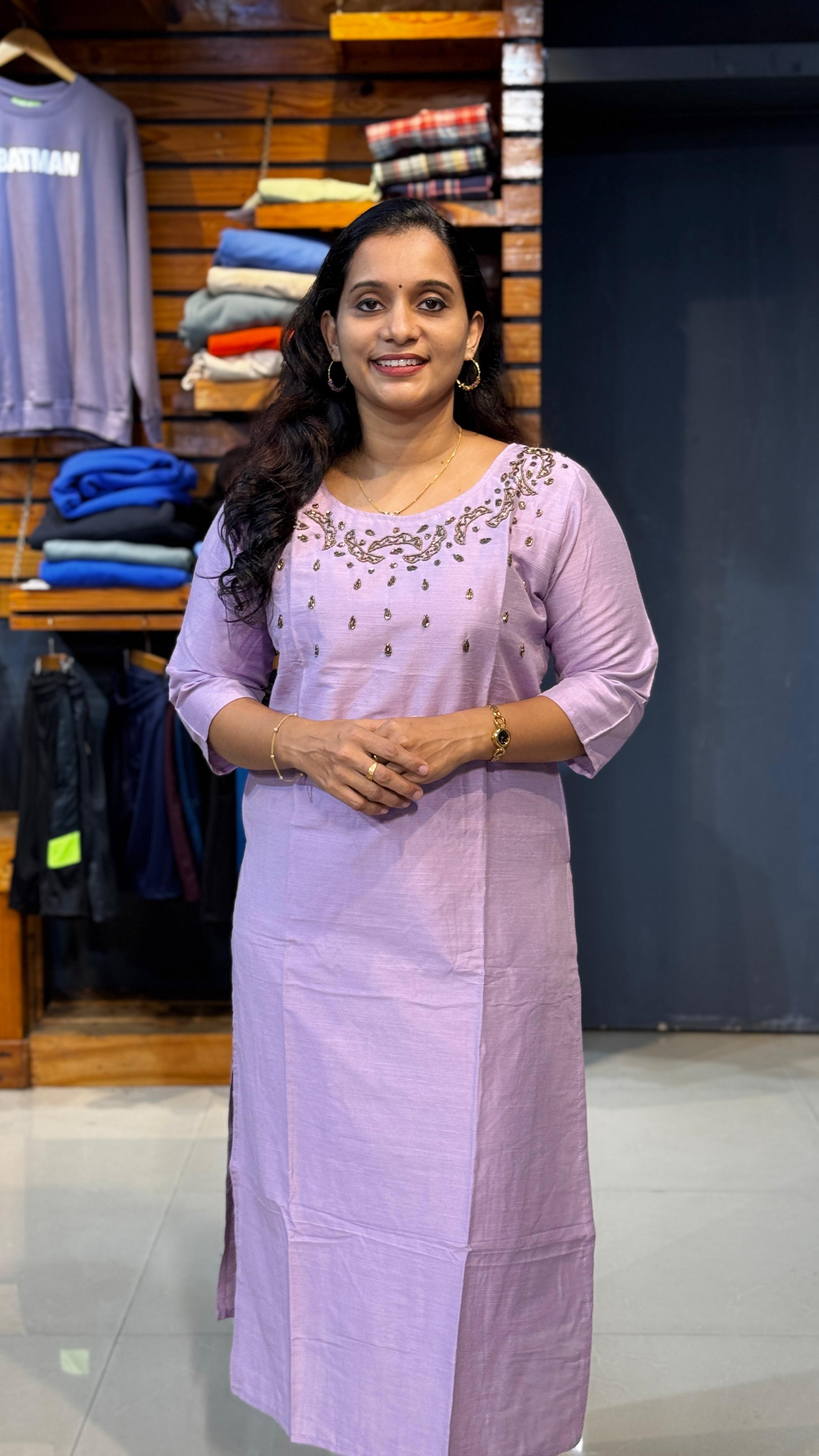 slub cotton with hand work olsc501 - Image 1