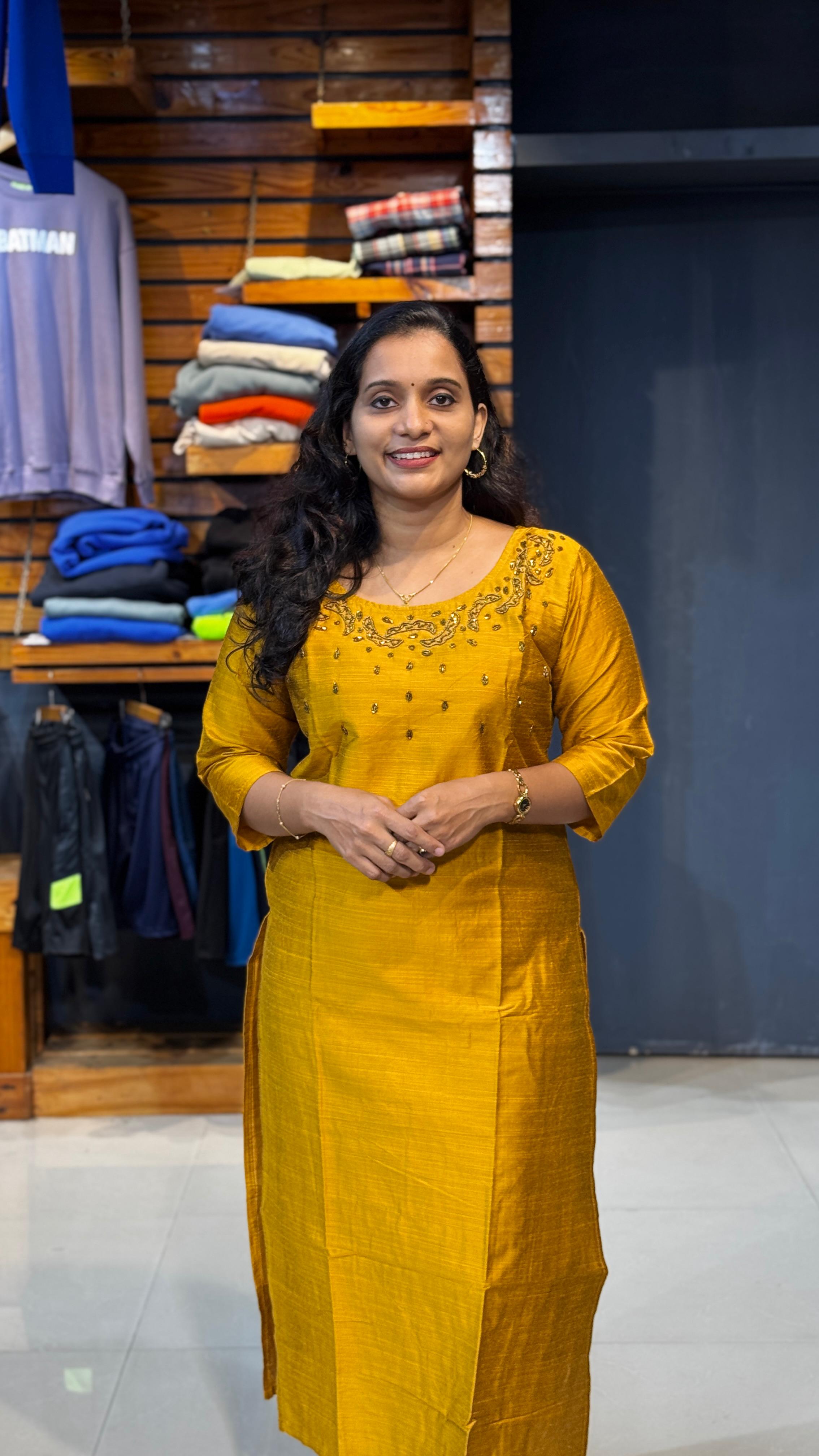 slub cotton with hand work olsc501 - Image 2