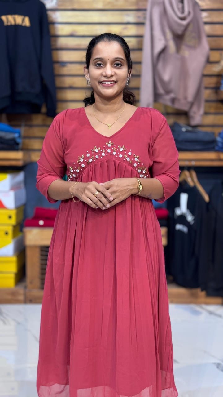 georgette Allia cut hand work kurti oLgh407 - Image 4