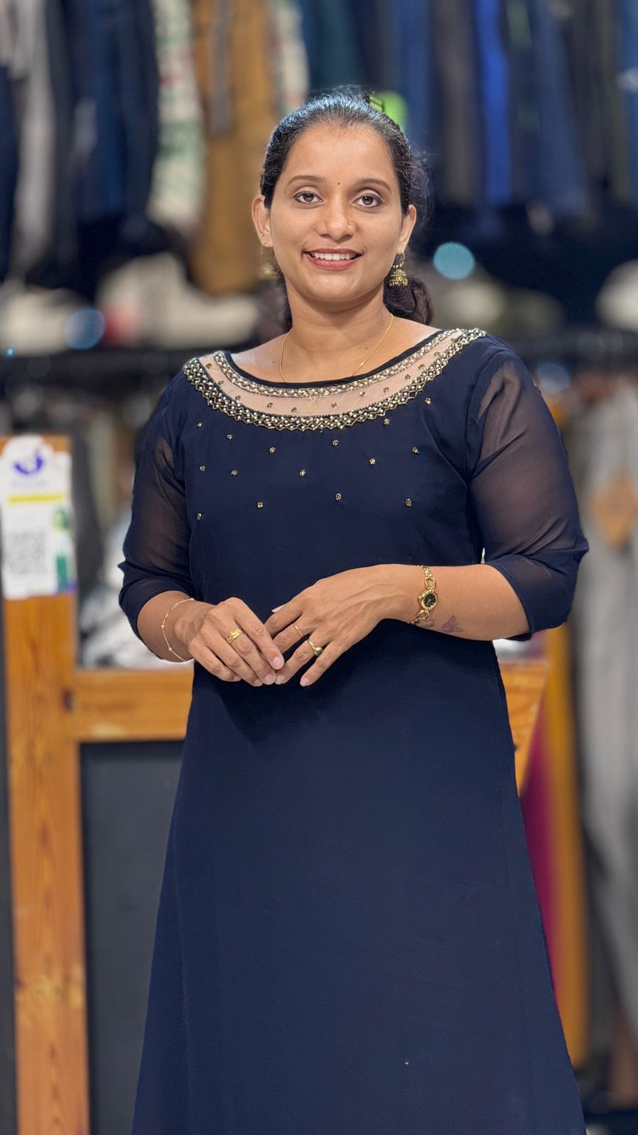 georgette hand work kurti olgh408 - Image 1