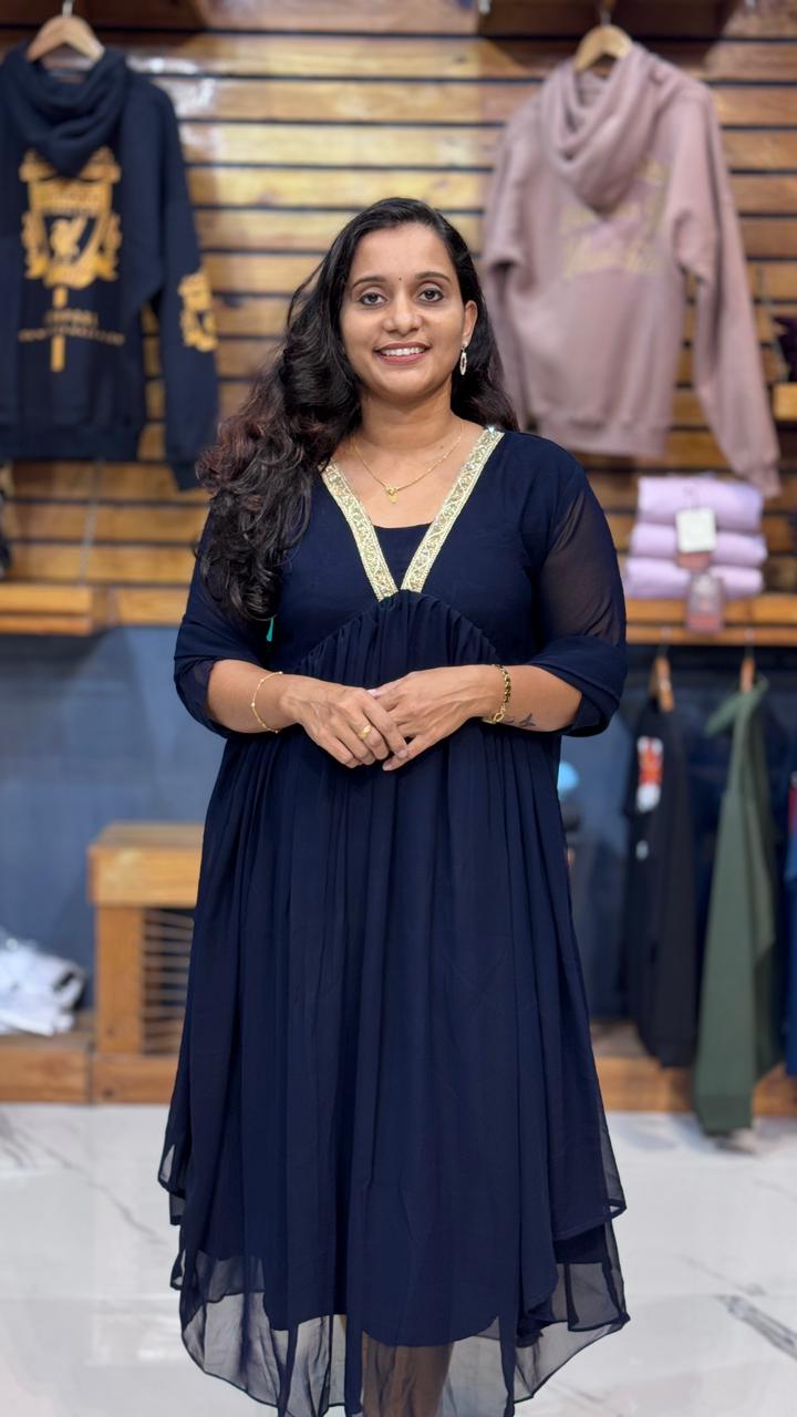 georgette top with shawl olgh604 - Image 1